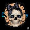 Halloween Skull Messy Bun Coquette Bow Png