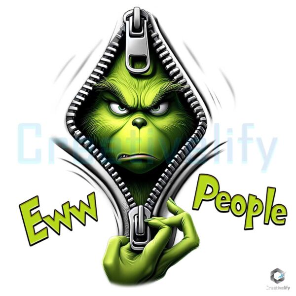 Eww People Zipper Grinch Christmas Design Png