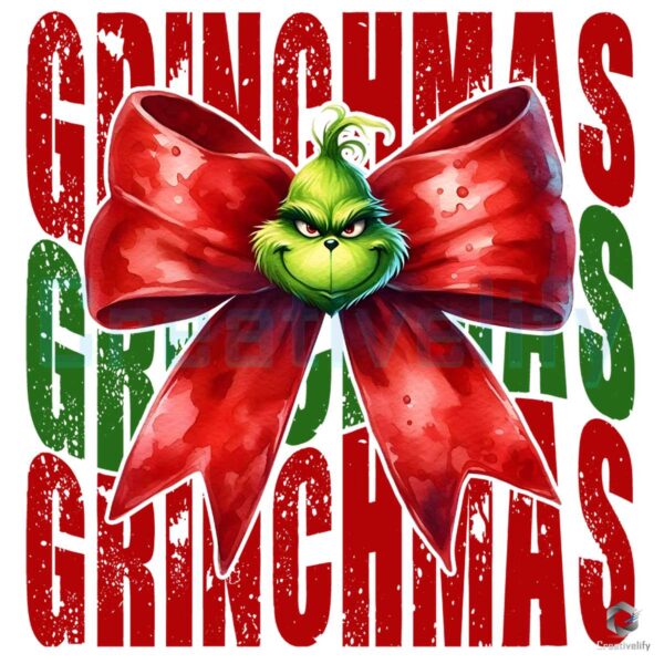 Grinch Coquette Bow Grinchmas Png