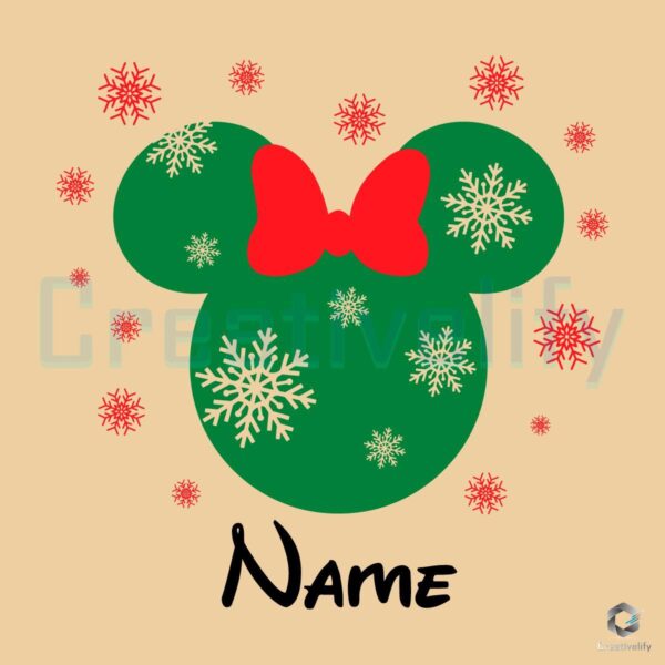 Christmas Custom Name Minnie Mouse Svg