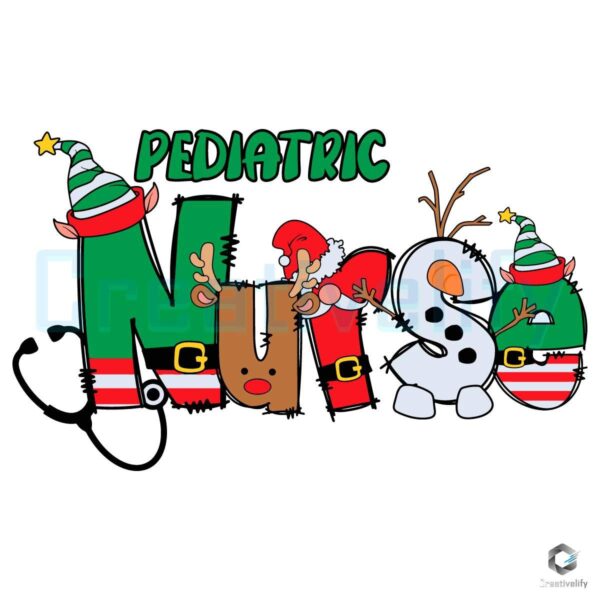 Christmas Elf Pediatric Nurse Snowman SVG