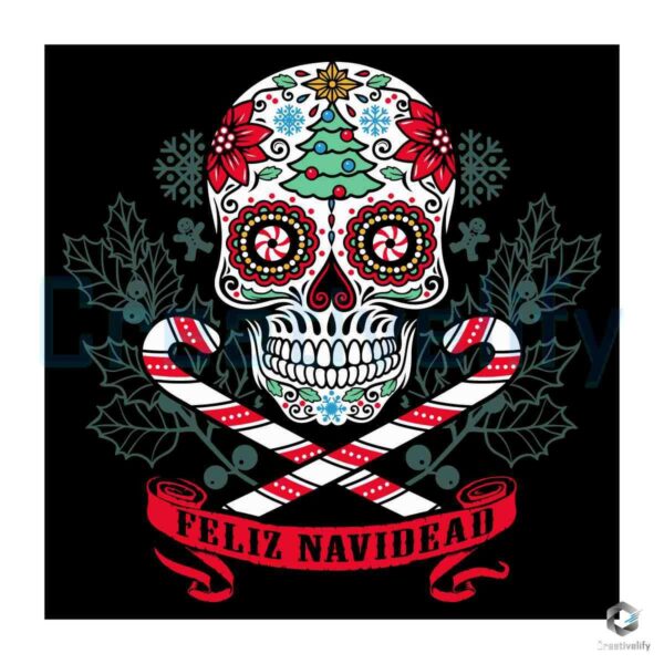 Christmas Feliz Navidead Sugar Skull SVG