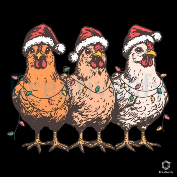 Christmas Santa Chicken Funny SVG