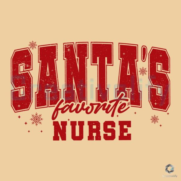 Christmas Vintage Santa's Favorite Nurse SVG