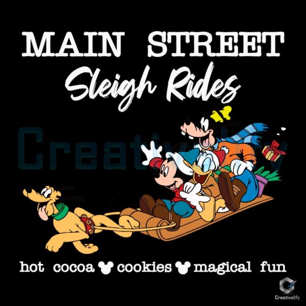 Main Street Sleigh Rides Hot Cocoa Disney Christmas SVG