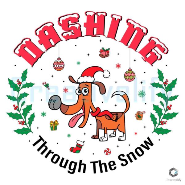 Dashing Through The Snow Christmas Dachshund PNG