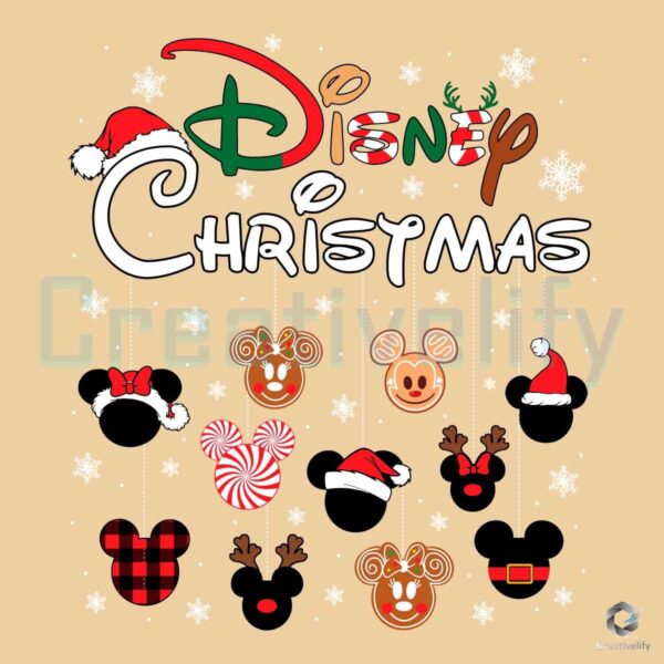 Disney Christmas Mouse Head SVG