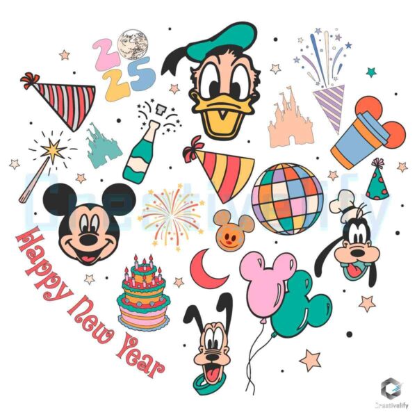 Disney Happy New Year Mickey Friends SVG