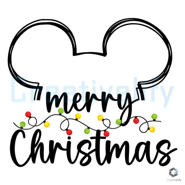 Disney Mickey Head Merry Christmas SVG