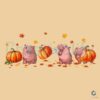 Fall Moo Deng Pumkin Autumn Leaves PNG