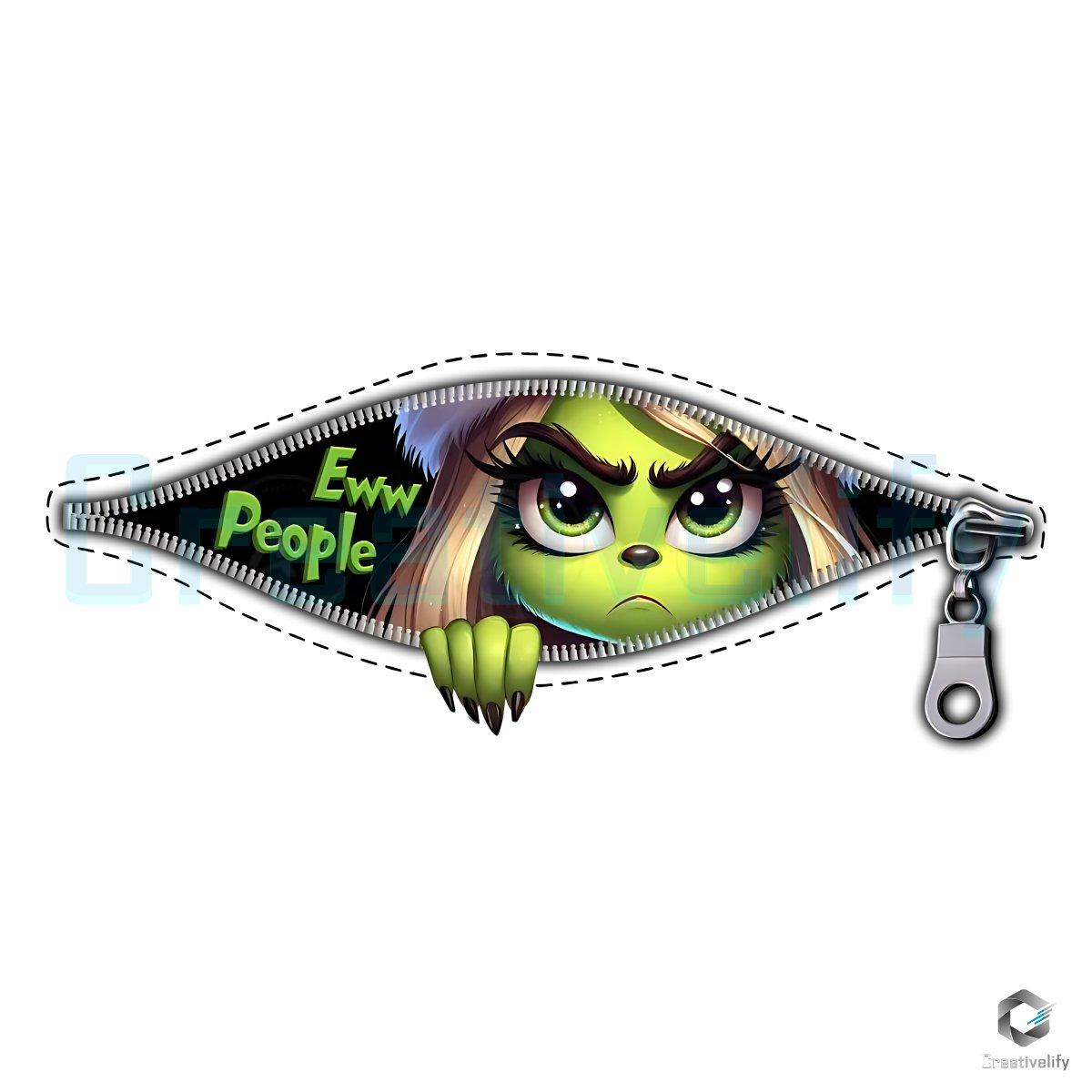 Festive Girly Grinch Zipper Comedy For Christmas Svg - CreativeLify