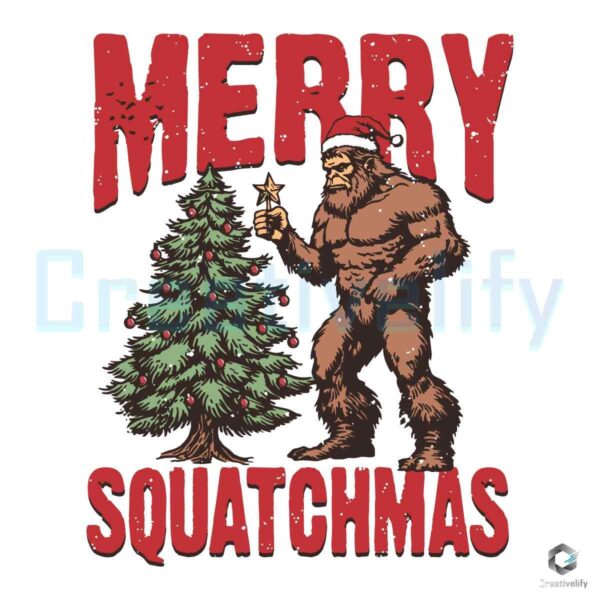 Funny Santa Bigfoot Merry Squatchmas SVG