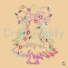 Glitter Neon Color Christmas Tree Coquette Bow PNG