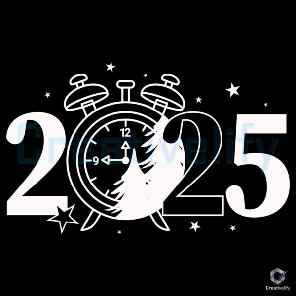 Happy New Year 2025 Alarm SVG