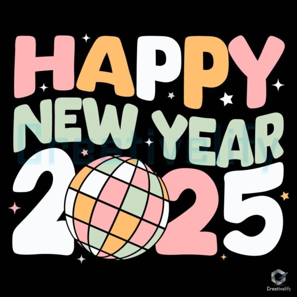 Happy New Year 2025 Party SVG