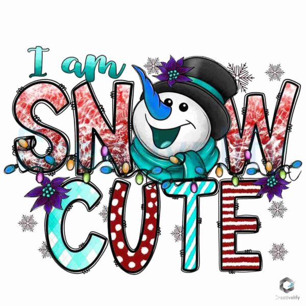 I Am Snow Cute Snowman PNG