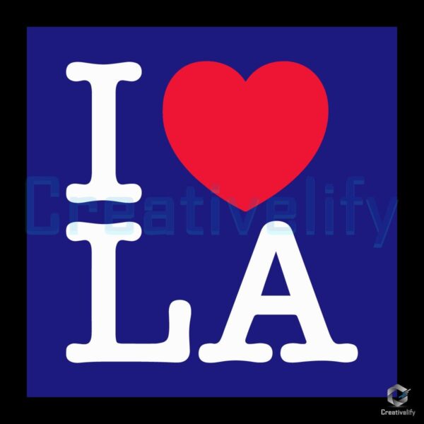 I Love LA Baseball SVG