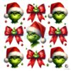 Grinch Coquette Bow Bundle Png