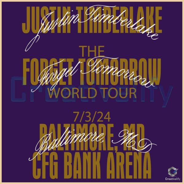 Justin Timberlake Baltimore The Forget Tomorrow Tour SVG