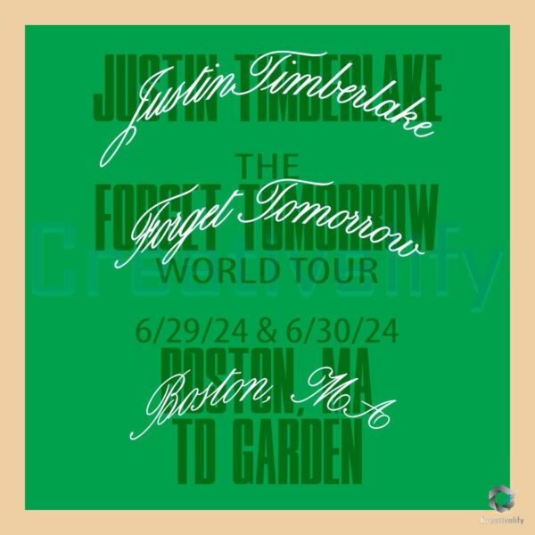 Justin Timberlake Boston Tour Event The Forget Tomorrow World Tour 2024 SVG