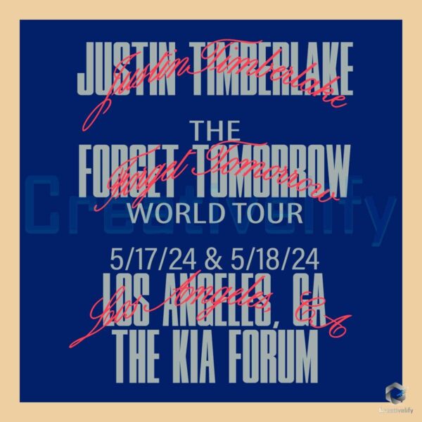 Justin Timberlake Los Angeles Tour Event The Forget Tomorrow World Tour 2024 SVG