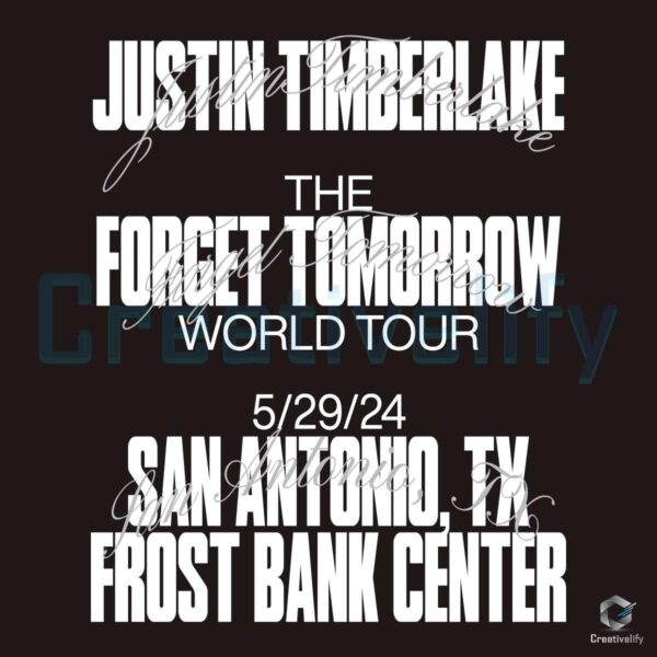 Justin Timberlake San Antonio Tour Event The Forget Tomorrow World Tour 2024 SVG