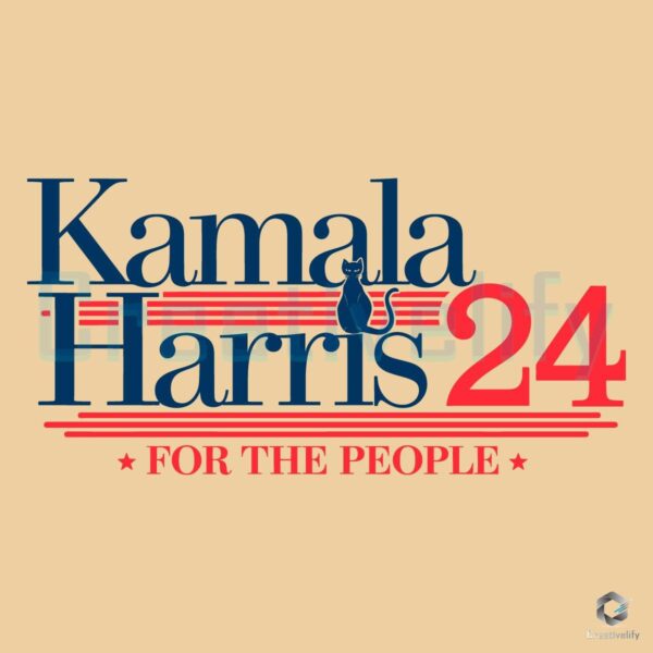 Kamala Harris Black Cat 24 For The People SVG