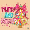 Merry And Bright Coquette Glitter Christmas Tree PNG