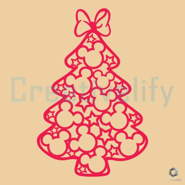 Mouse Heads Christmas Tree Coquette SVG