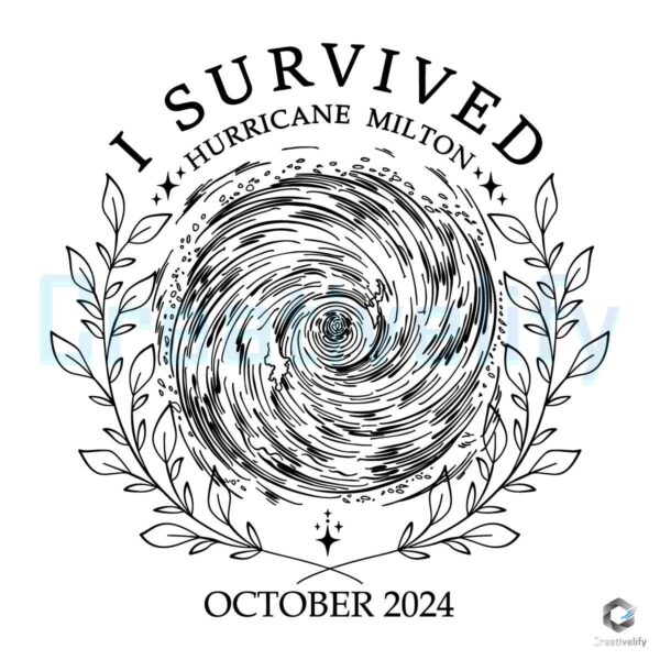 I Survived Hurricane Milton October 2024 Quote SVG