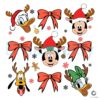 Christmas Disney Characters Coquette Bow Bundle Png