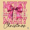 Pink Glitter Merry Christmas Coquette Bow PNG