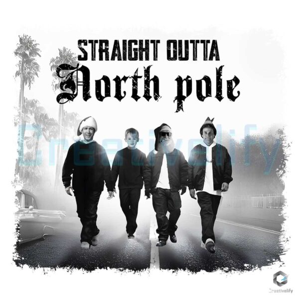 Straight Outta North Pole Hiphop Santa Claus PNG