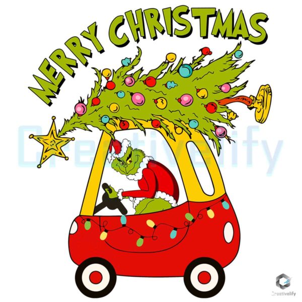 Grinch Driving Merry Christmas Png