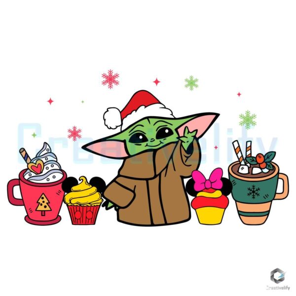 Santa Baby Yoda Disney Mouse Snacks SVG