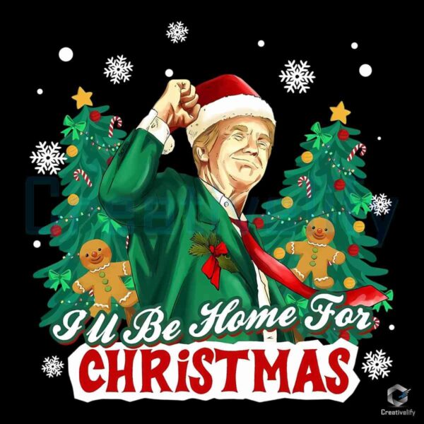 Santa Trump I'll Be Home For Christmas PNG