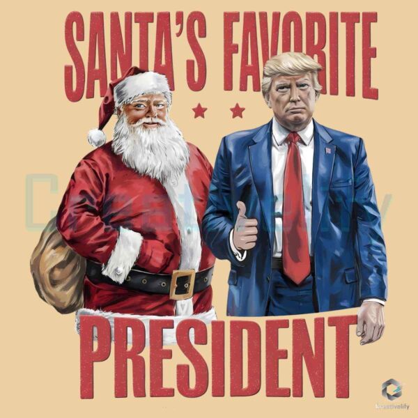 Santa's Favorite President Donald Trump 2024 PNG