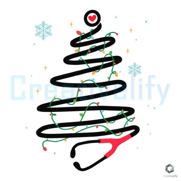 Stethoscope Christmas Tree Nurse SVG