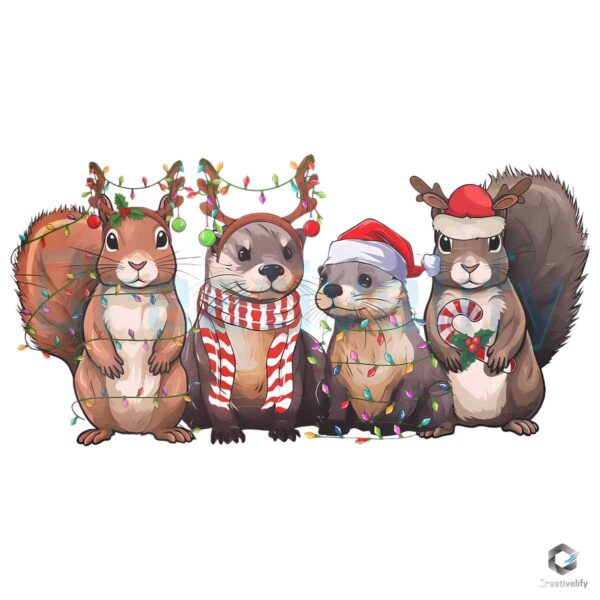 All Of The Otter Squirrel Christmas Lights PNG