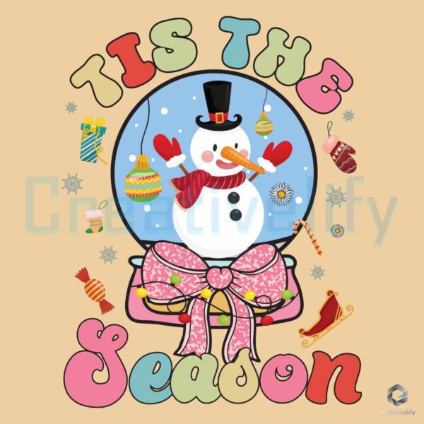 Tis The Season Snowman Christmas Png