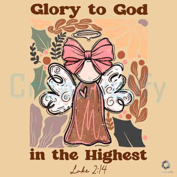 Vintage Glory To God In the Highest Christian Coquette PNG