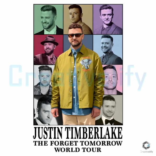 Vintage Justin Timberlake 2024 Forget Tomorrow World PNG