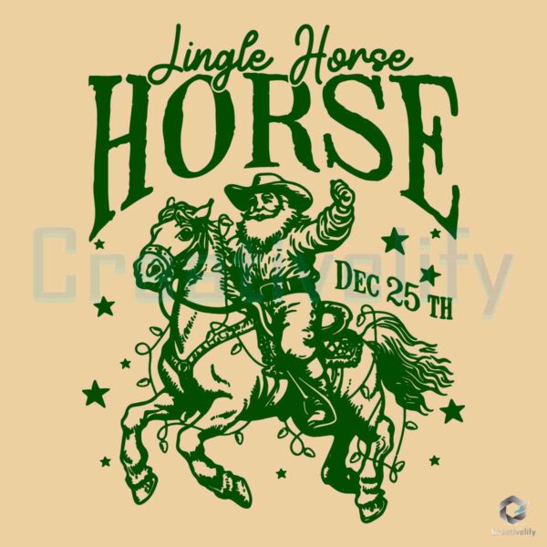 Western Rodeo Jingle Horse Howdy Santa Dec 25th SVG