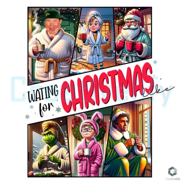 Waiting For Christmas Pyjama Characters Png