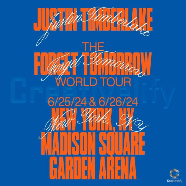 Justin Timberlake New York Tour Event The Forget Tomorrow World Tour 2024 SVG