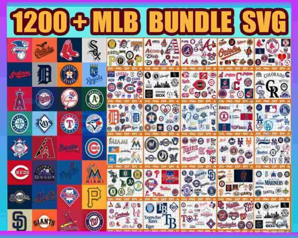 1200+ Files MLB Team Bundle Svg