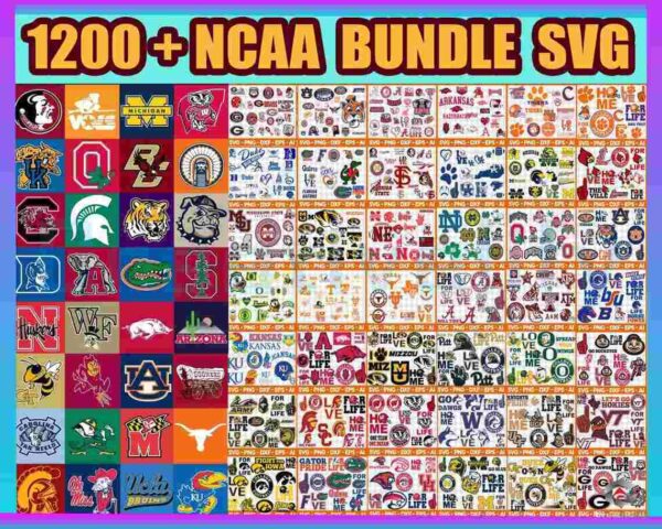 1200+ Files NCAA Team Bundle Svg