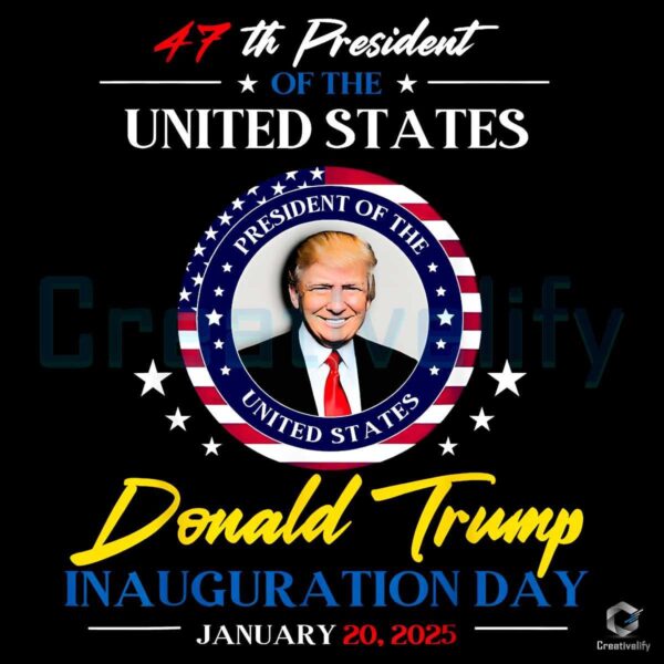 47Th President Donald Trump Inauguration Day 2025 PNG