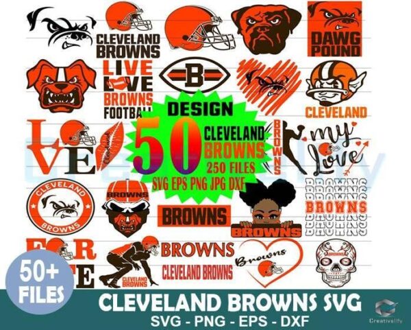 50 Designs Cleveland Browns Bundle SVG