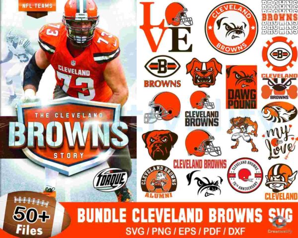 50+ Designs Cleveland Browns Football Bundle Svg